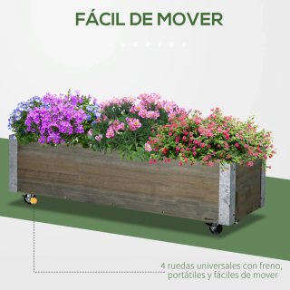 Jardinera Grande Exterior con Ruedas