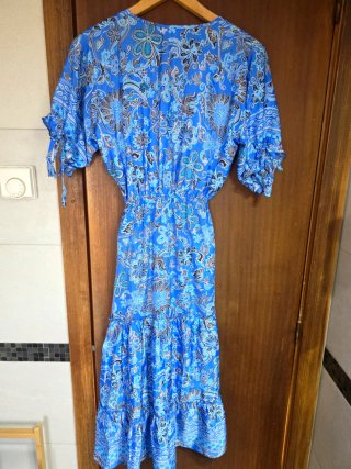 Vestido largo azul Boho India - Playa, Verano