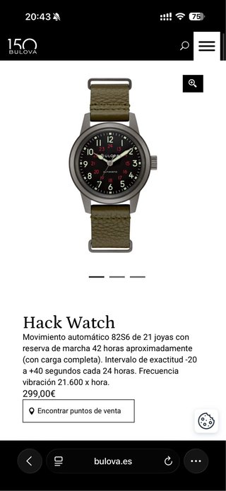 Bulova Military Hack Watch (98A255)