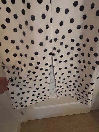 Vestido midi blanco lunares negros