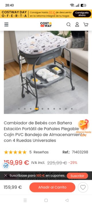 Bañera cambiador bebé
