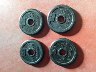 4 discos pesas 1 kg Domyos 28 mm