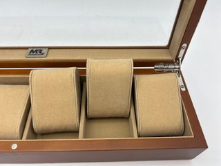Scatola MR per 6 orologi in legno e vetro