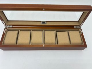 Scatola MR per 6 orologi in legno e vetro