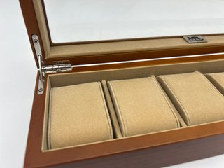 Scatola MR per 6 orologi in legno e vetro