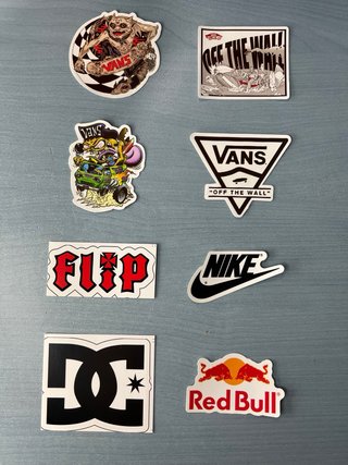 Lote Pegatinas Skate Vans DC Nike Red Bull