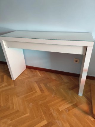 Tocador Ikea Malm Blanco con Cristal