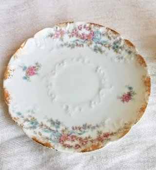 Antica tazza caffè dipinta con fiori GDA Limoges