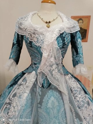 Vestido de fallera tonos azules Completo