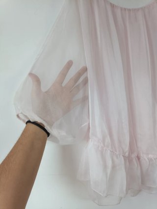 Blusa rosa pastel de gasa