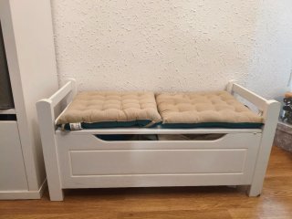 Banco baúl cofre zapatero blanco