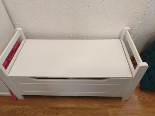 Banco baúl cofre zapatero blanco
