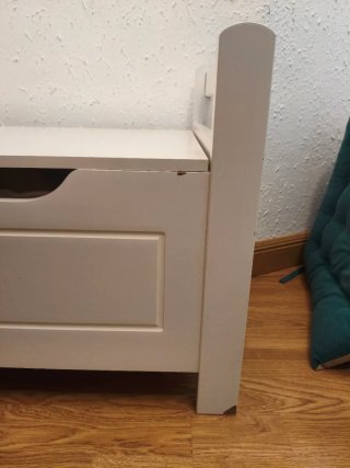 Banco baúl cofre zapatero blanco