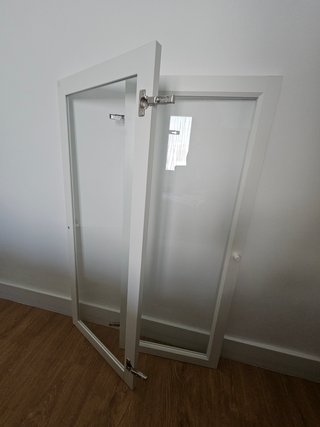 2 Puertas IKEA Oxberg Blancas Cristal para Billy