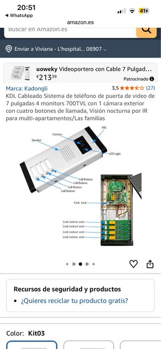 KDL Sistema Videoportero 7 4 Monitores