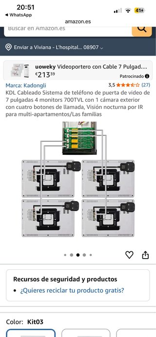 KDL Sistema Videoportero 7 4 Monitores