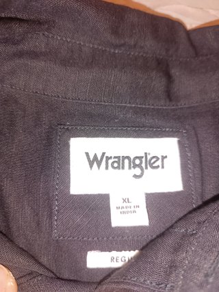 Camisa Wrangler Lino Manga Corta Marrón XXL