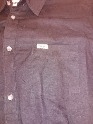 Camisa Wrangler Lino Manga Corta Marrón XXL