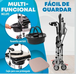 NUEVA Silla de ducha y WC Multifuncional