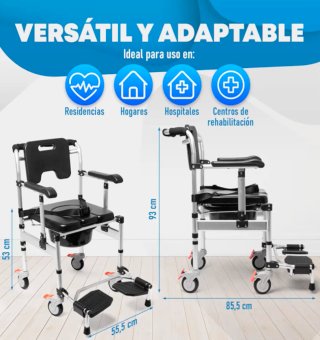 NUEVA Silla de ducha y WC Multifuncional