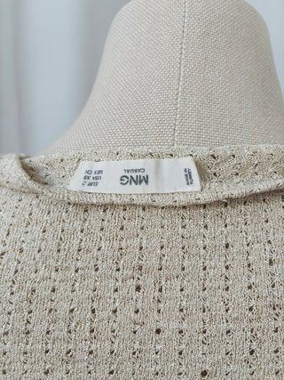 Top Mango Beige Tejido