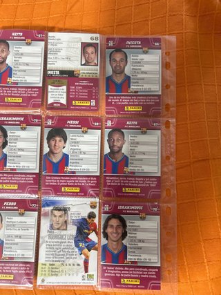 Cromos Fútbol FC Barcelona (Iniesta, Messi, Keita)