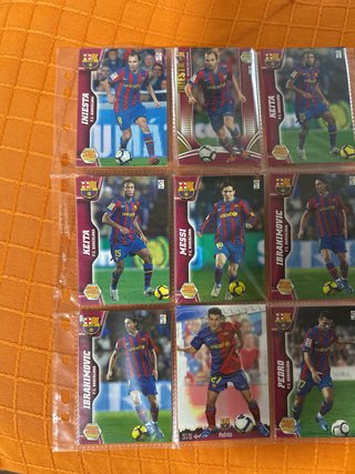 Cromos Fútbol FC Barcelona (Iniesta, Messi, Keita)