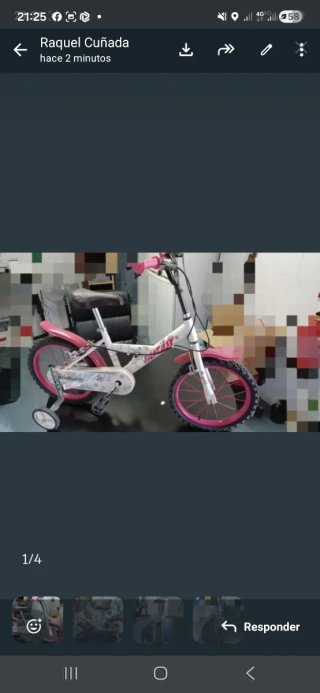 Bici niña con ruedines rosa