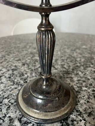 Candelabro Antiguo Niquelado de 3 Brazos