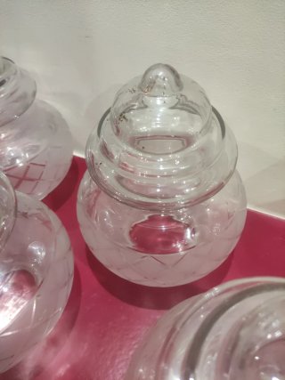 Juego 5 tulipas lámpara cristal tallado