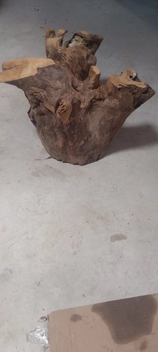 Base tronco para mesa de madera y piedra