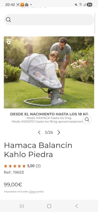 Hamaca Balancín Asalvo Kahlo Piedra