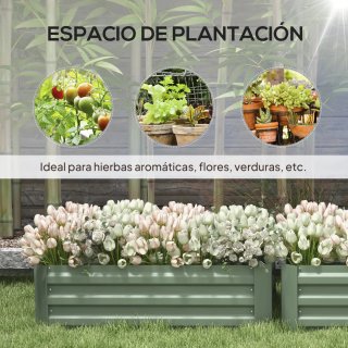 Juego 2 Jardineras Acero Verde