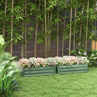 Juego 2 Jardineras Acero Verde