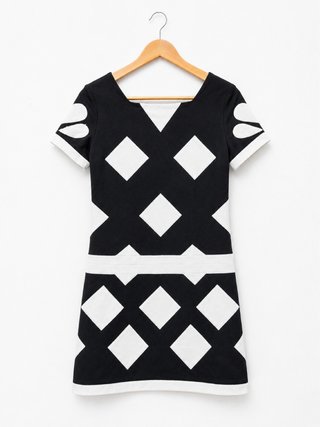 Vestido estilo Moschino rombos y corazones