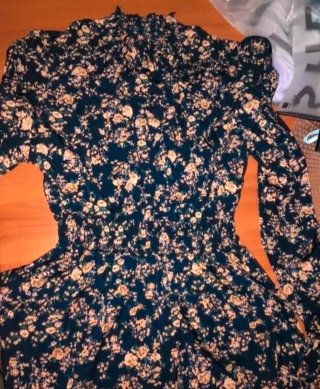 Abito floreale blu scuro Taglia L