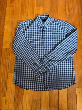 Camisa Tommy Hilfiger xadrez azul e branco