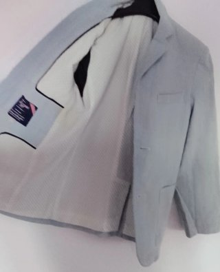 Americana de traje azul