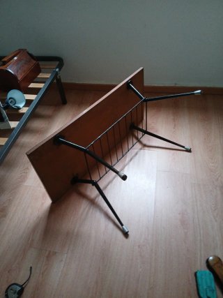 Mesa auxiliar rectangular madera y metal