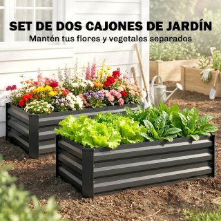 Set 2 Jardineras Acero Exterior