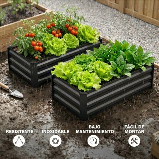 Set 2 Jardineras Acero Exterior