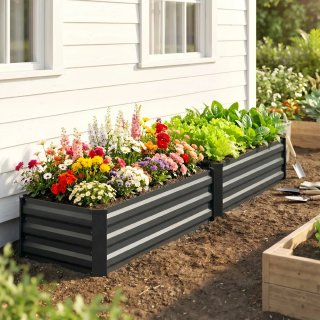 Set 2 Jardineras Acero Exterior