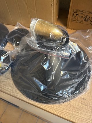 Lampara colgante juego de 2 de 35 negra y oro