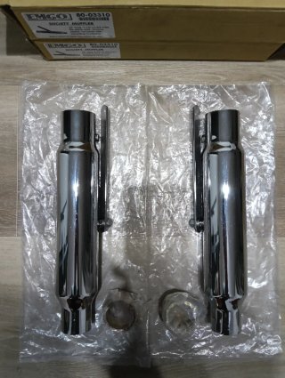 Pareja silenciosos cortos "shorty" cromados EMGO