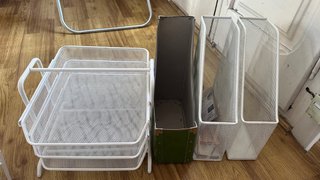 Remato Organizadores de escritorio metálico blanco