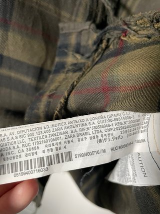Camisa cuadros efecto desgastado grunge
