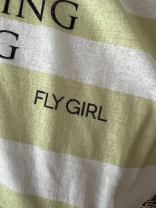 Camiseta Fly Girl rayas verde y blanco