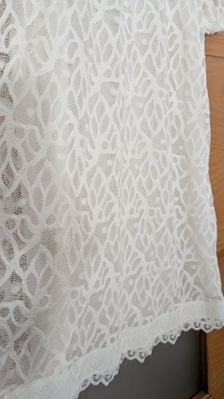 Vestido blanco encaje manga corta