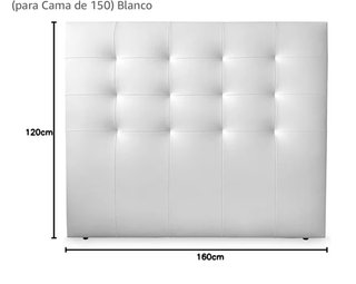 Cabecero Cama Blanco Piel Sintética 160cm