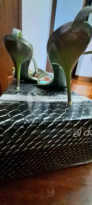 Sandalias de tacón El Dantés plateadas